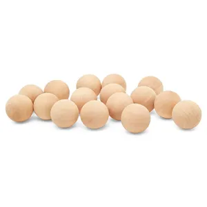 1 inch Wooden Round Ball, Bag of 50 Unfinished Natural Round Hardwood Balls, Smooth Birch Balls, for Crafts and DIY Projects (1 inch Diameter) by