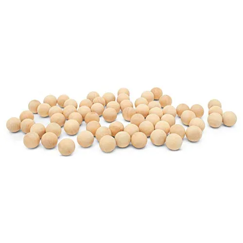 1/2 inch Wooden Balls, Bag of 100 Unfinished Round Wood Balls, Hardwood Birch, Small Marble Size Balls, for Crafts and DIY Projects, 1/2 inch