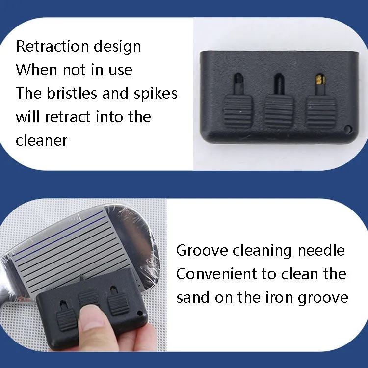 3 PCS Golf Multi-Function Cleaning Brush Portable Groove Slit Cleaning Brush(Blue)