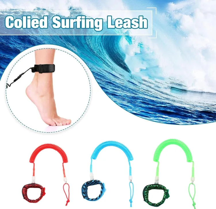 5mm / 10ft Coiled Surfboard Leash Storm Series Surfing Leg Rope(Blue)