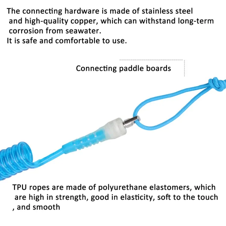 5mm / 10ft Coiled Surfboard Leash Storm Series Surfing Leg Rope(Blue)