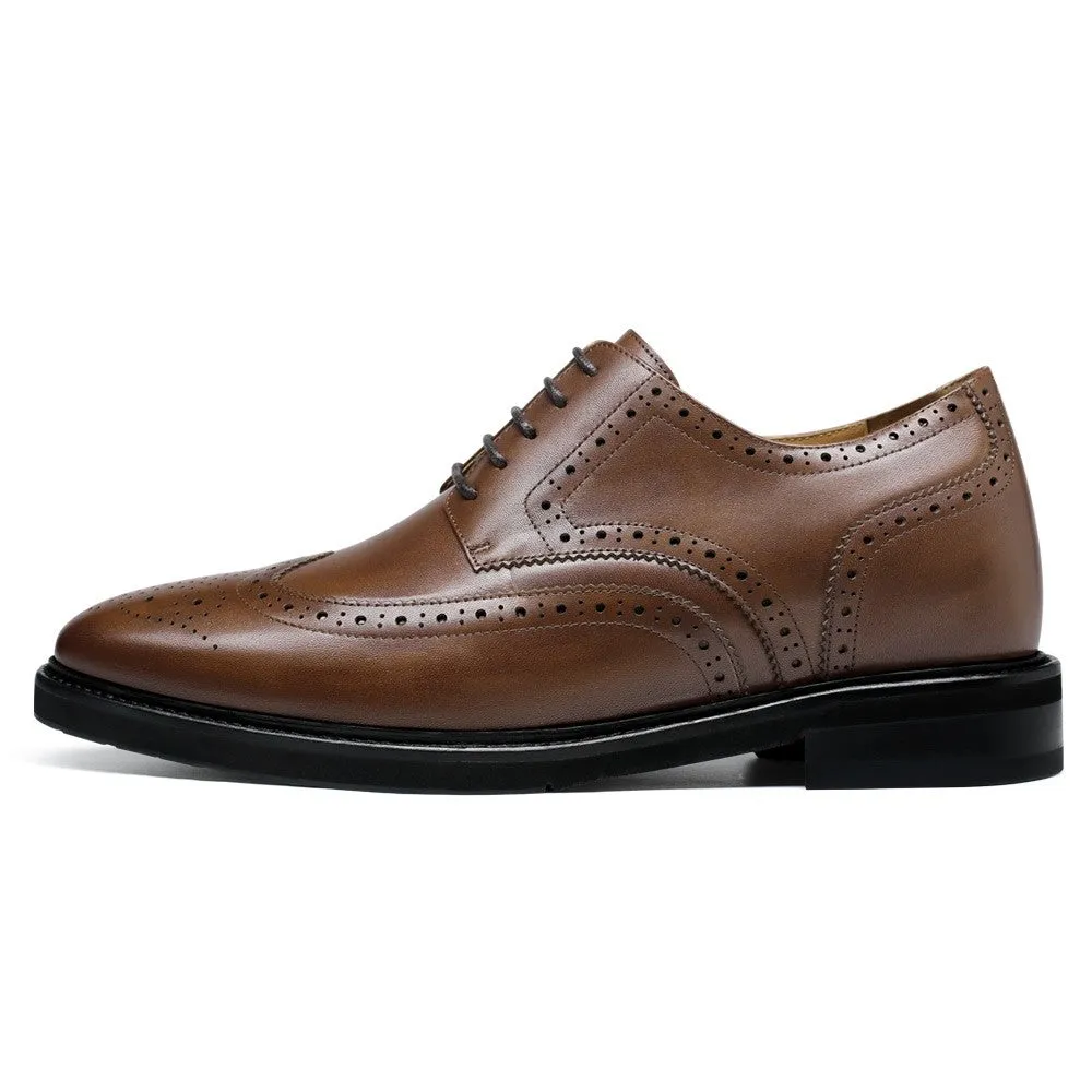 7 CM / 2.76 Inches CMR CHAMARIPA Cowhide Leather Elevator Dress Shoes for Men