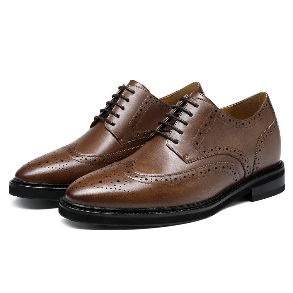 7 CM / 2.76 Inches CMR CHAMARIPA Cowhide Leather Elevator Dress Shoes for Men