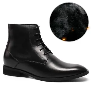 7CM/2.76 Inches Inches - CMR CHAMARIPA  Elevator BootsHeight Increasing Shoes Warm Fur Lined Winter Boots