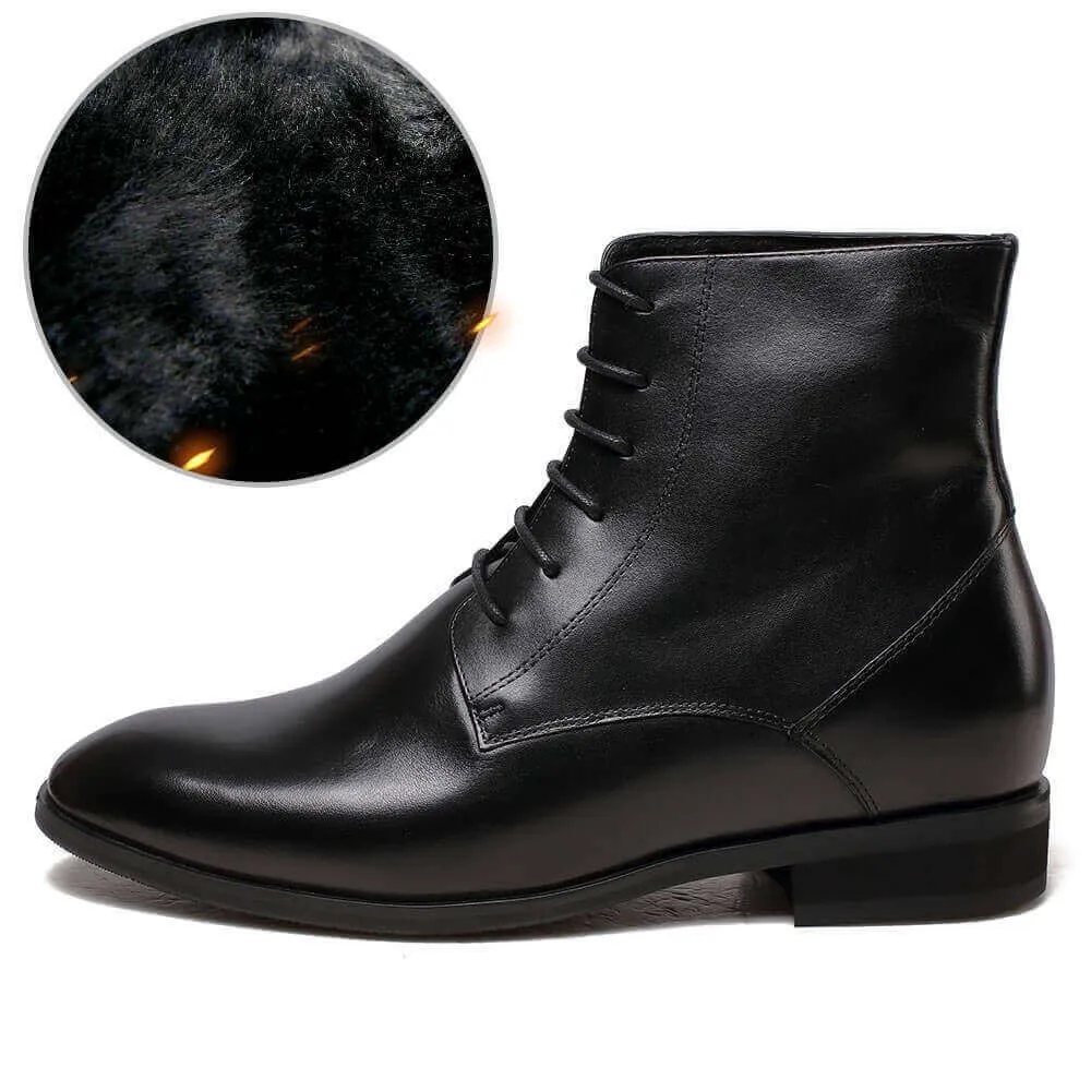 7CM/2.76 Inches Inches - CMR CHAMARIPA  Elevator BootsHeight Increasing Shoes Warm Fur Lined Winter Boots