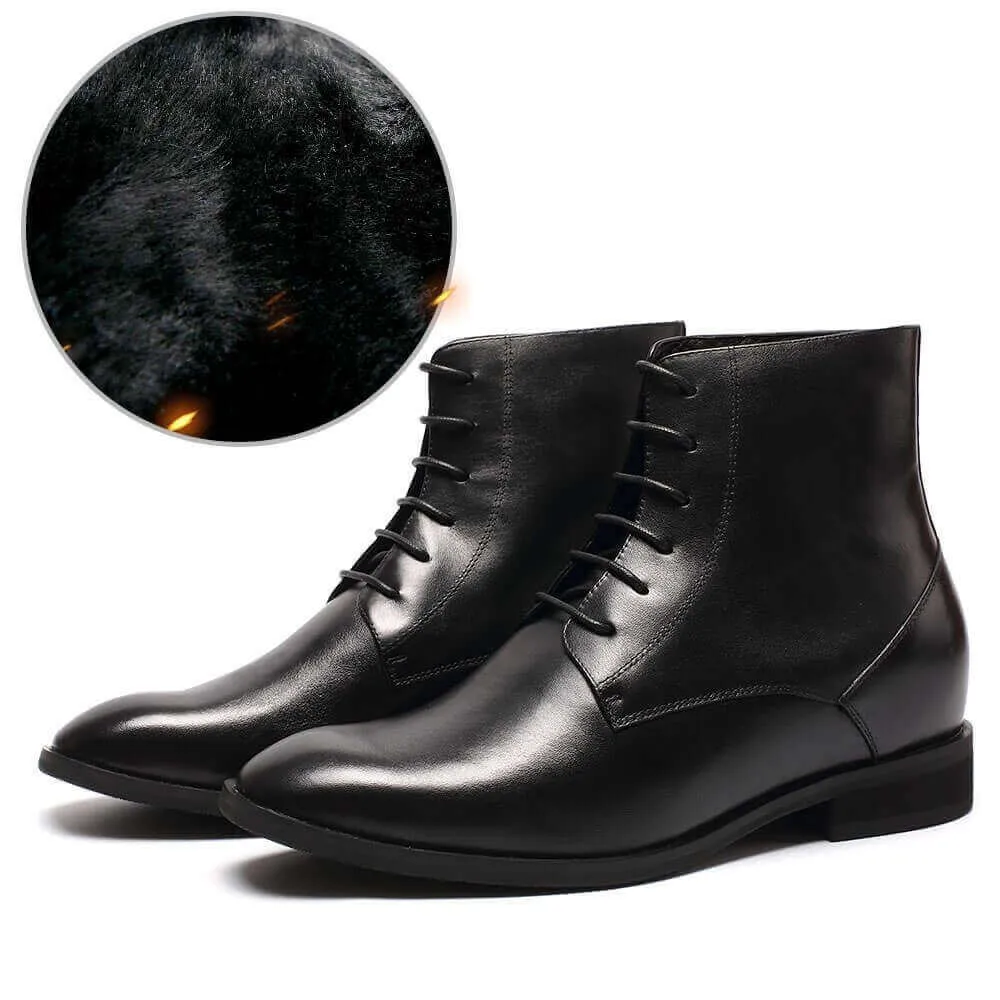 7CM/2.76 Inches Inches - CMR CHAMARIPA  Elevator BootsHeight Increasing Shoes Warm Fur Lined Winter Boots