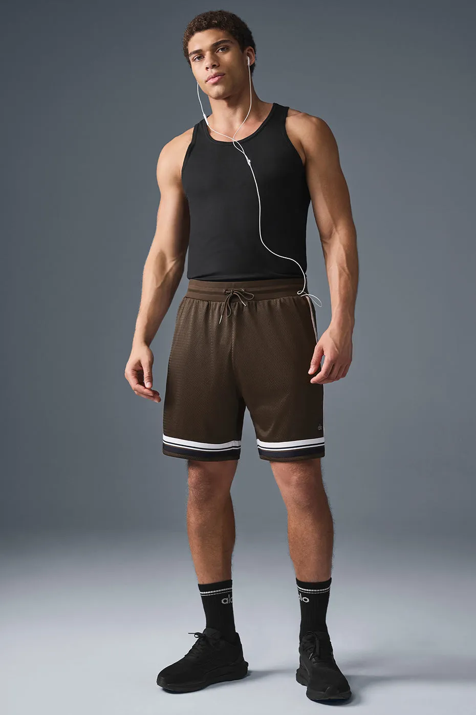 7" Key Mesh Basketball Short - Espresso