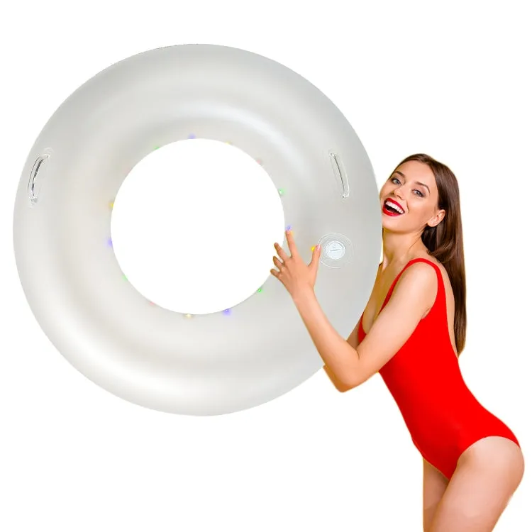 Adult 100cm Inflatable Swimming Rings With Colorful Led Lights