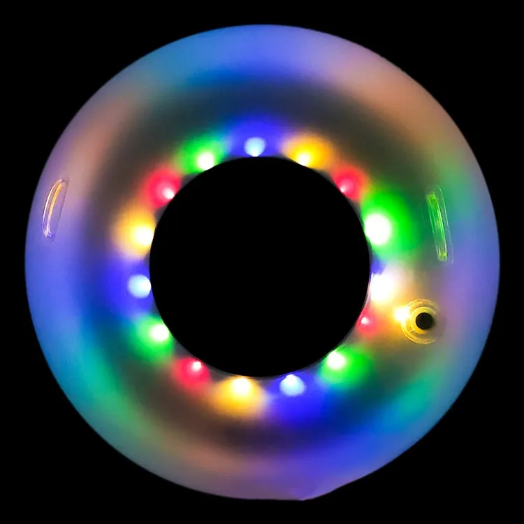 Adult 100cm Inflatable Swimming Rings With Colorful Led Lights