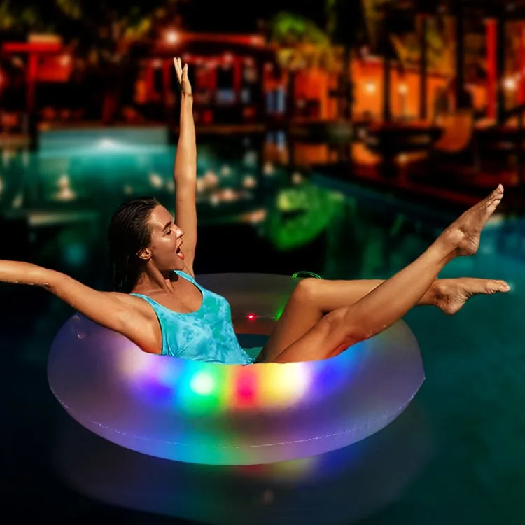 Adult 100cm Inflatable Swimming Rings With Colorful Led Lights