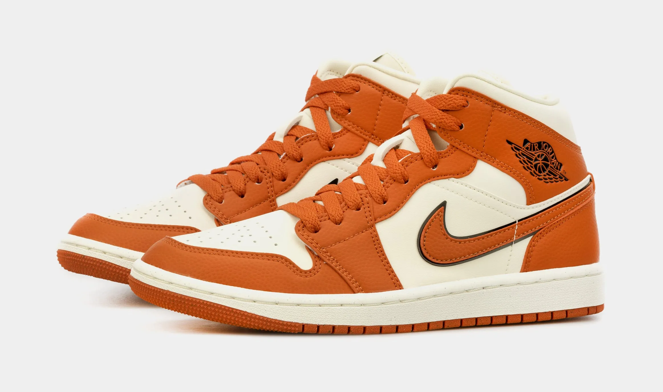 Air Jordan 1 Retro Mid SE Sport Spice Womens Lifestyle Shoes (Orange/White)