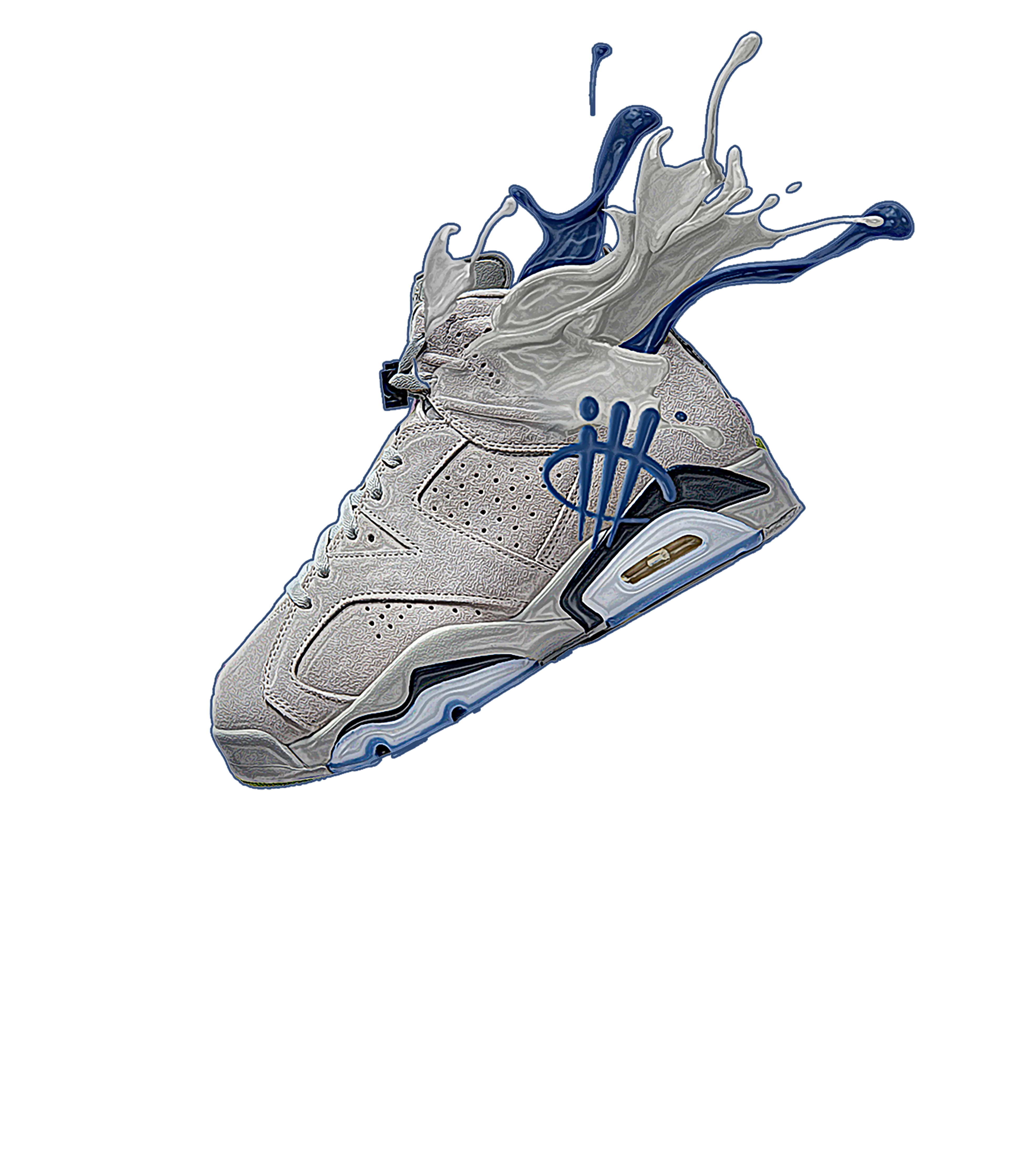 Air Jordan 6 Georgetown - White T-Shirt (SPLASH)