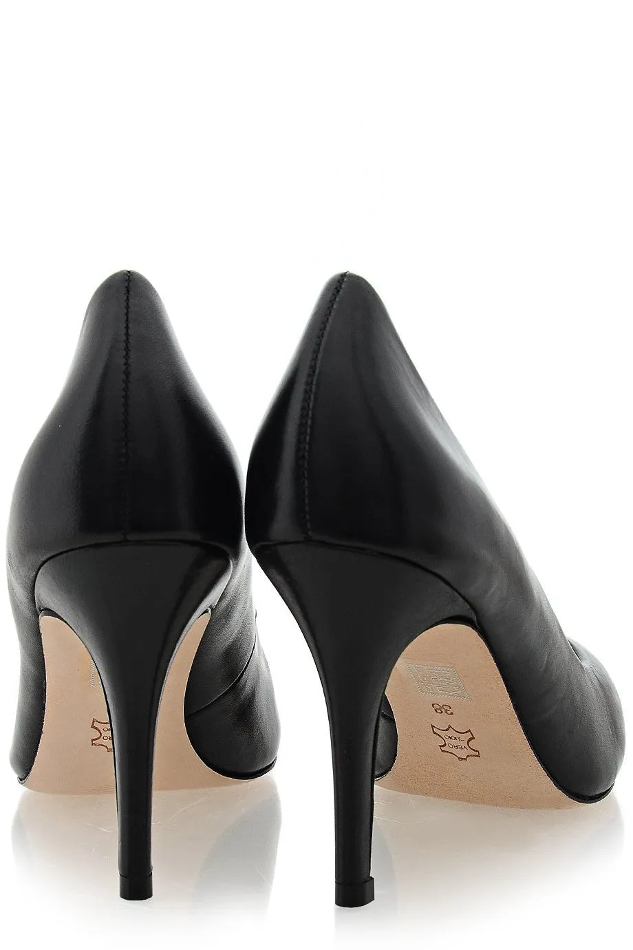 ALDITH Waxy Black Leather Pumps