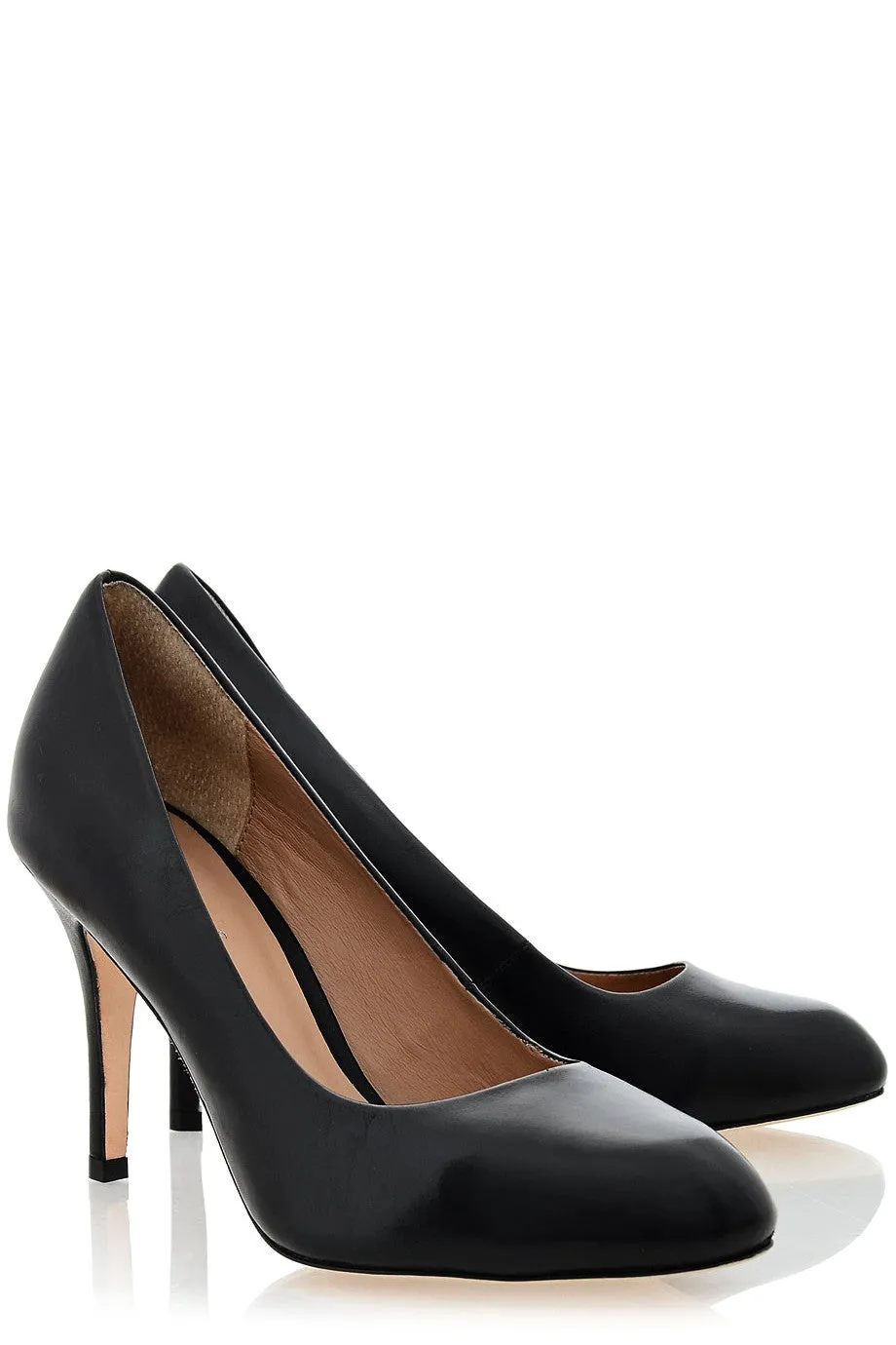 ALDITH Waxy Black Leather Pumps