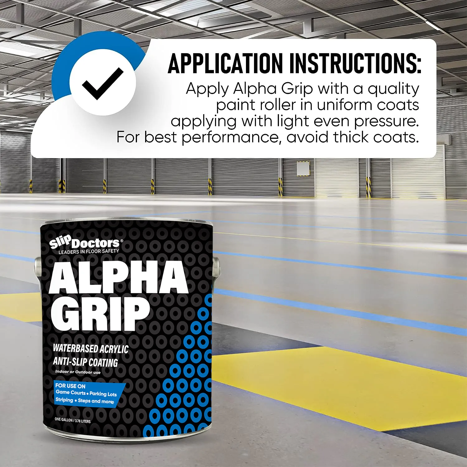 Alpha Grip Non-Slip Stripe and Athletic Court Paint