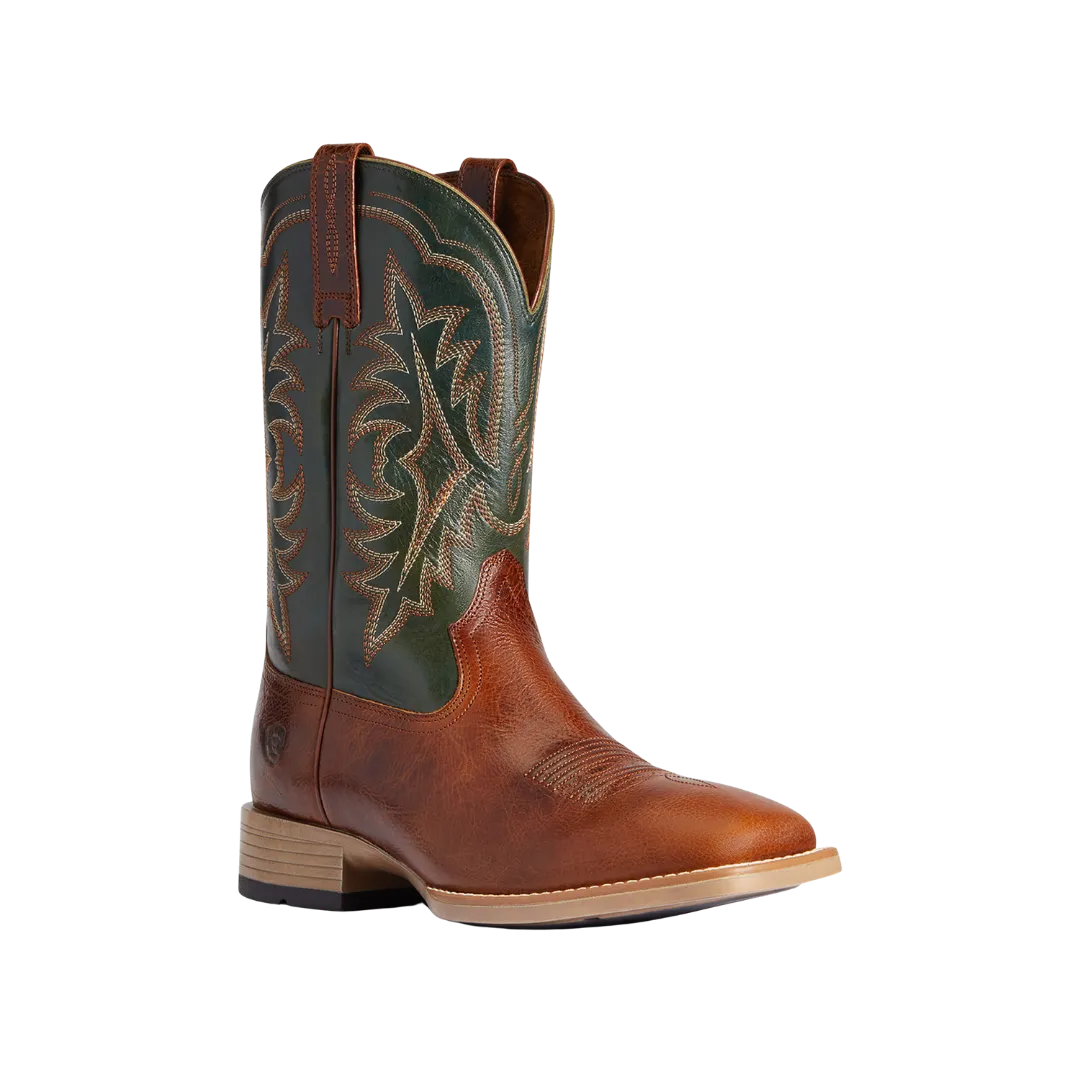 Ariat Men's Ryden Brown & Green Cowboy Gingersnap Boots