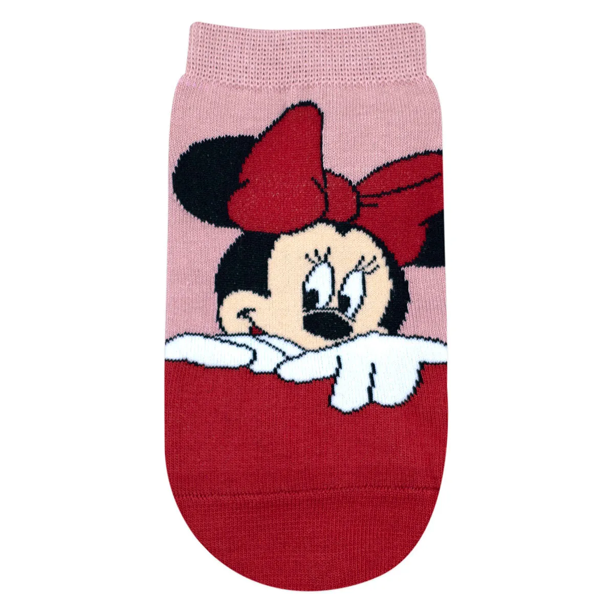 Balenzia x Disney Character Lowcut socks for Women- Mickey & Minnie (Pack of 2 Pairs/1U)(Free Size) Red, Pink