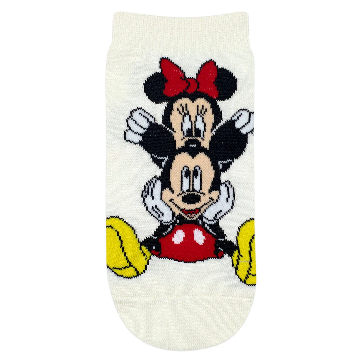 Balenzia x Disney Mickey & Minnie Themed Lowcut Socks for Women-  (Pack of 3 Pairs/1U)(Free Size)Cream