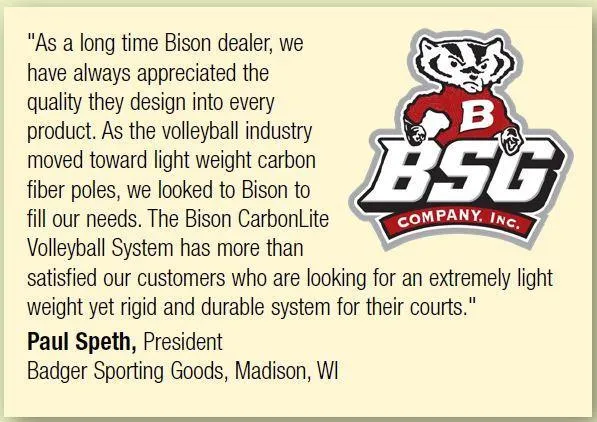 Bison CarbonLite Composite Volleyball Double Court System without Sockets