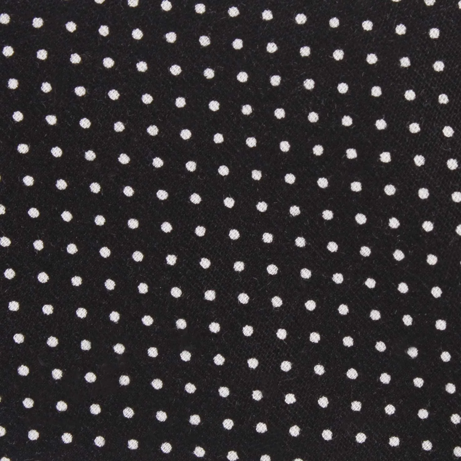 Black Cotton with White Mini Polka Dots Necktie