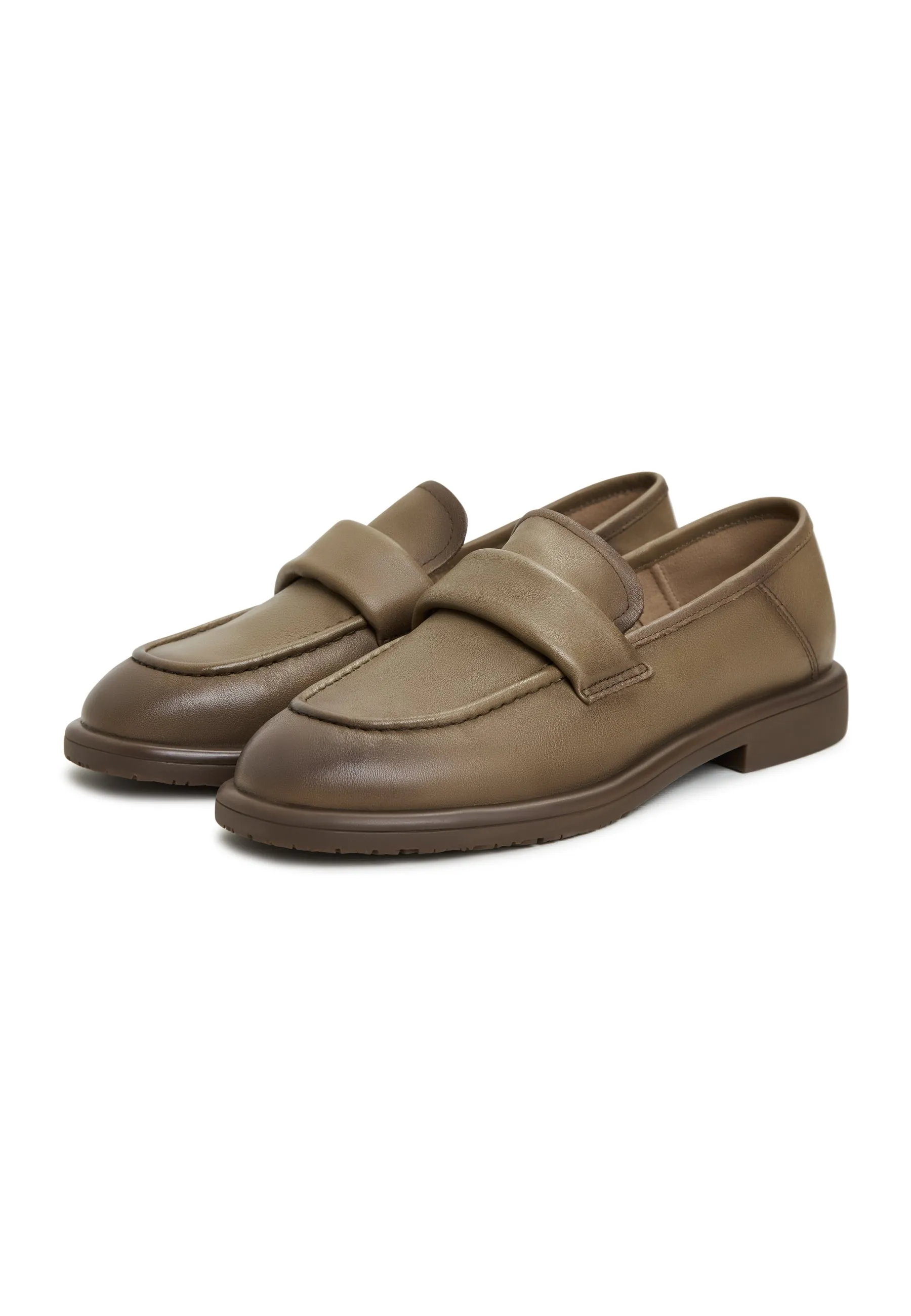 Block Heeled Loafers Stephanie  - Brown