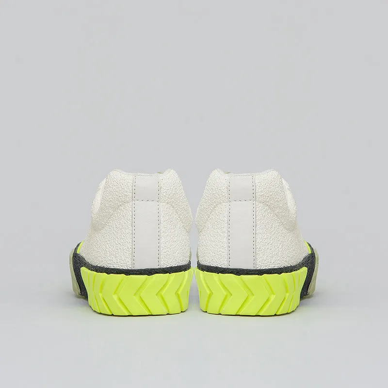 both - BROKEN-C LOW TOP-STONE WHITE/NEON YELLOW