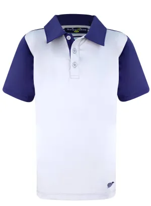 Boy's Performance Polo Shirt - Grey with Navy