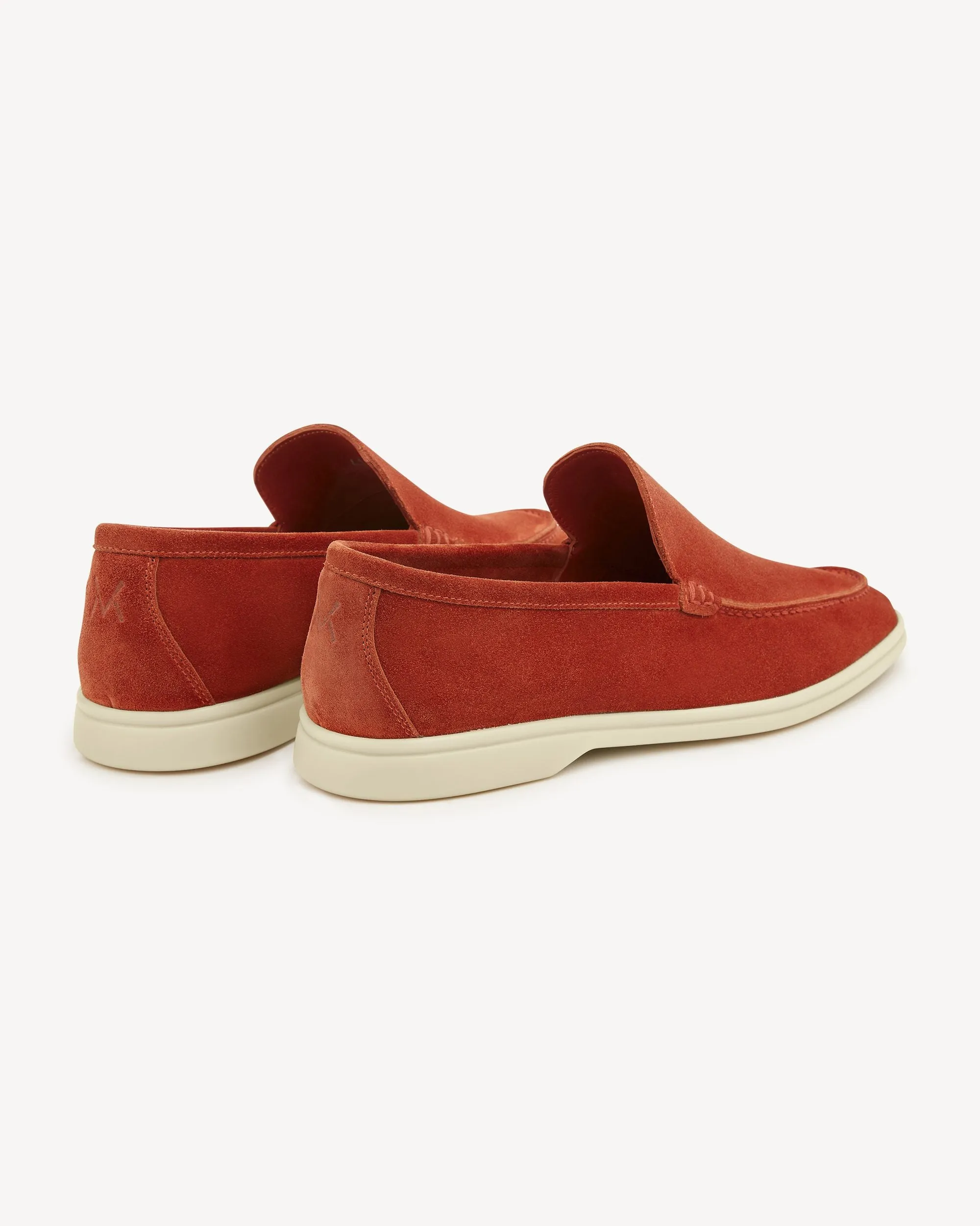 Brabion Unlined Capri Suede Loafer – Ginger Red