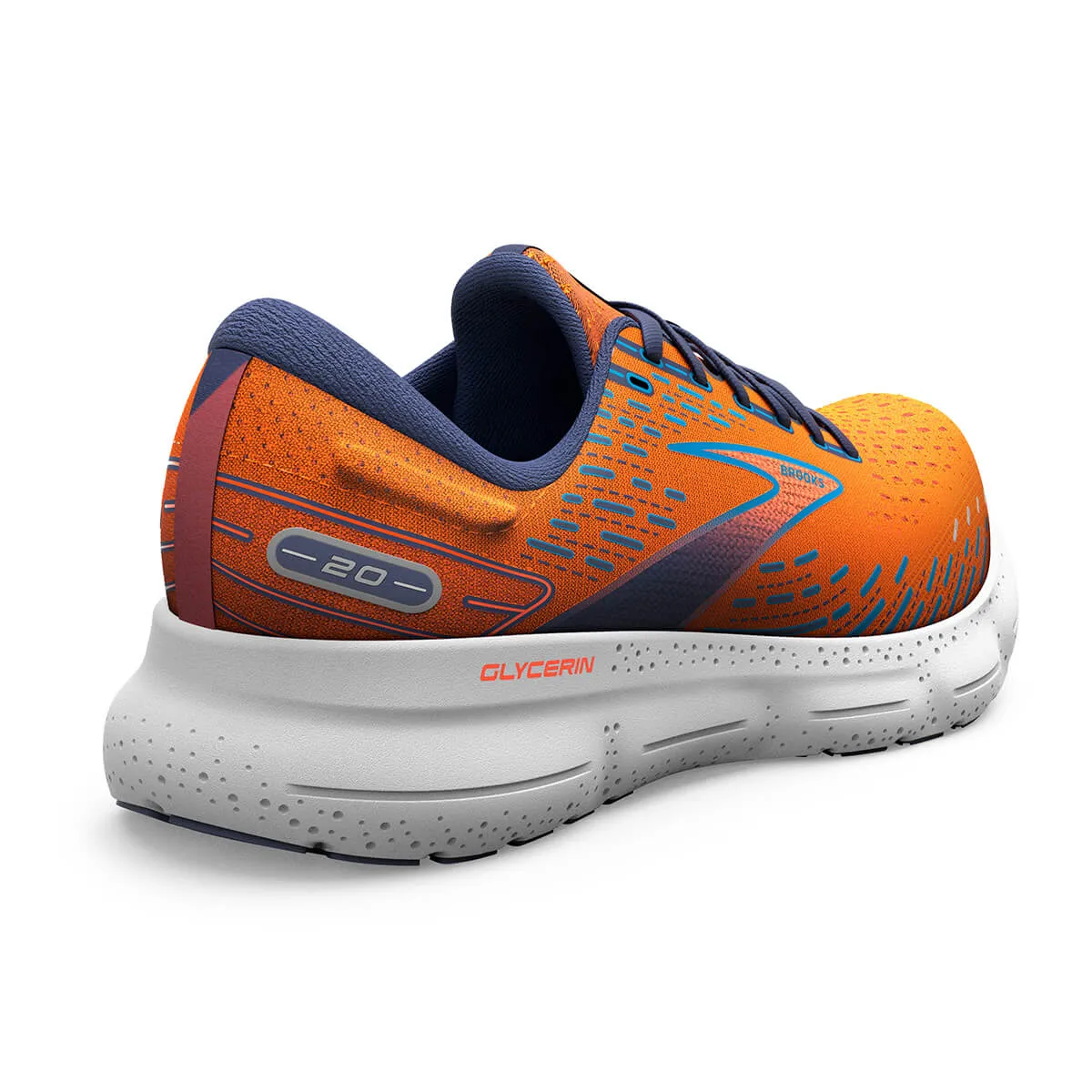 Brooks Glycerin 20 Mens | Orange/crown Blue/blue