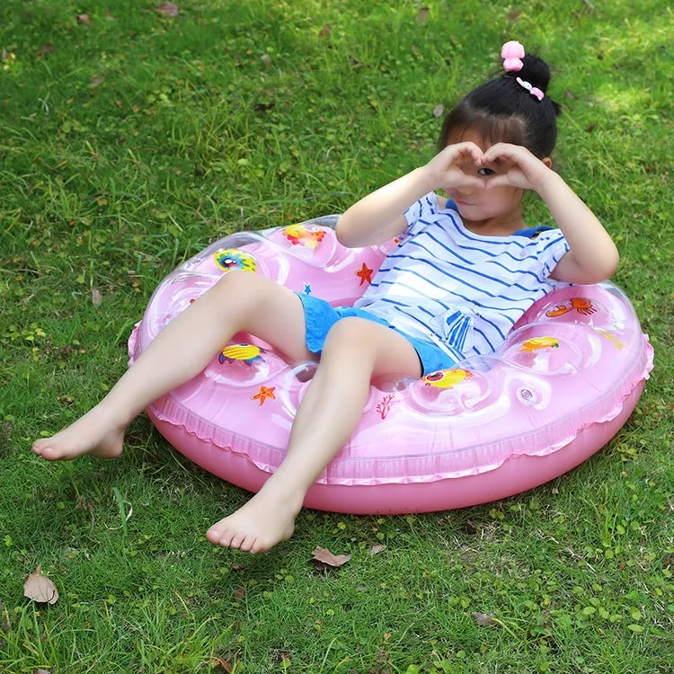 Cartoon Pattern Double Airbag Thickened Inflatable Swimming Ring Crystal Swimming Ring, Size:60 cm(Green)