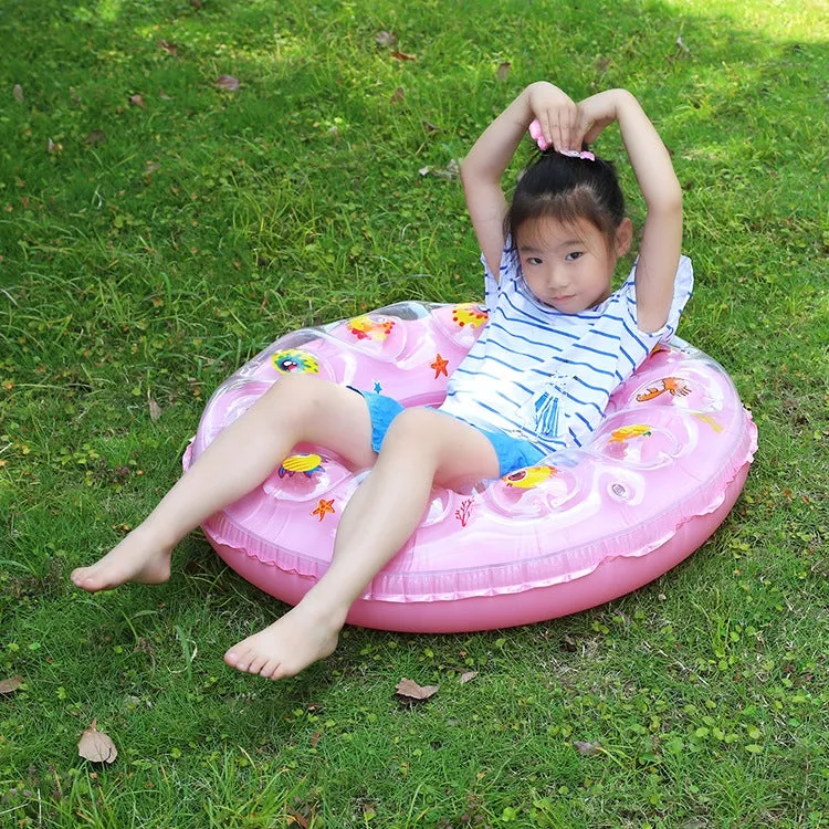 Cartoon Pattern Double Airbag Thickened Inflatable Swimming Ring Crystal Swimming Ring, Size:60 cm(Green)