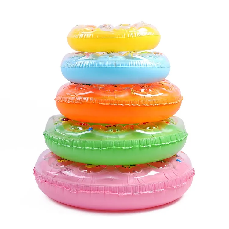 Cartoon Pattern Double Airbag Thickened Inflatable Swimming Ring Crystal Swimming Ring, Size:60 cm(Green)