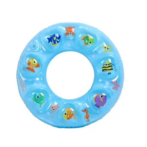 Cartoon Pattern Double Airbag Thickened Inflatable Swimming Ring Crystal Swimming Ring, Size:80 cm(Blue)