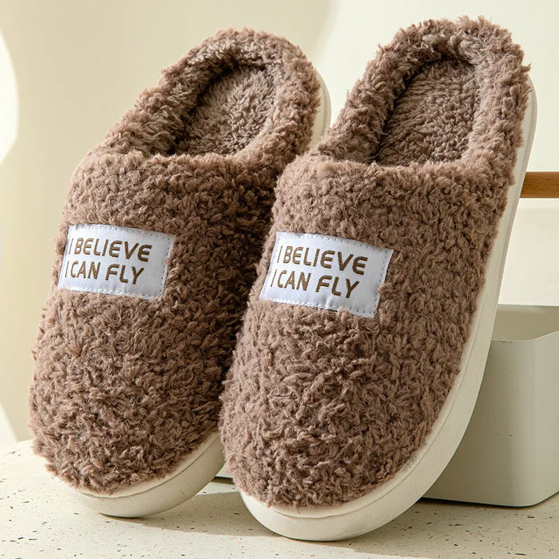 Cartoon Plush Cotton Slippers Women's Winter Warm Dormitory Non-slip