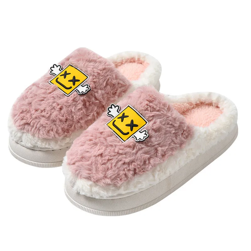 Cartoon Plush Cotton Slippers Women's Winter Warm Dormitory Non-slip