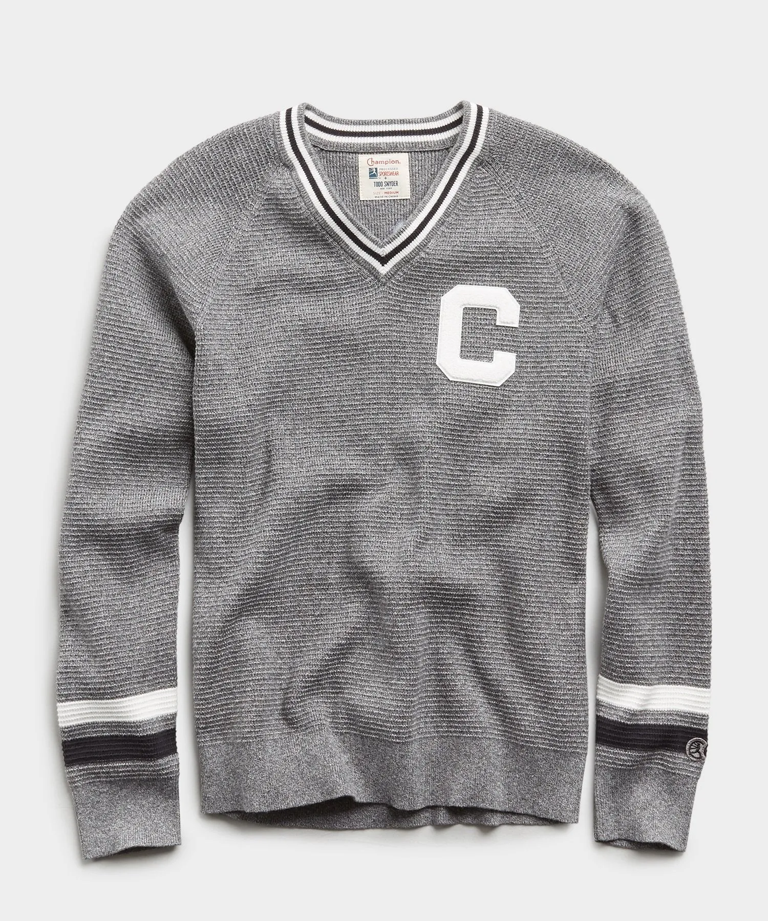 Champion V-Neck Cricket Sweater in Grey