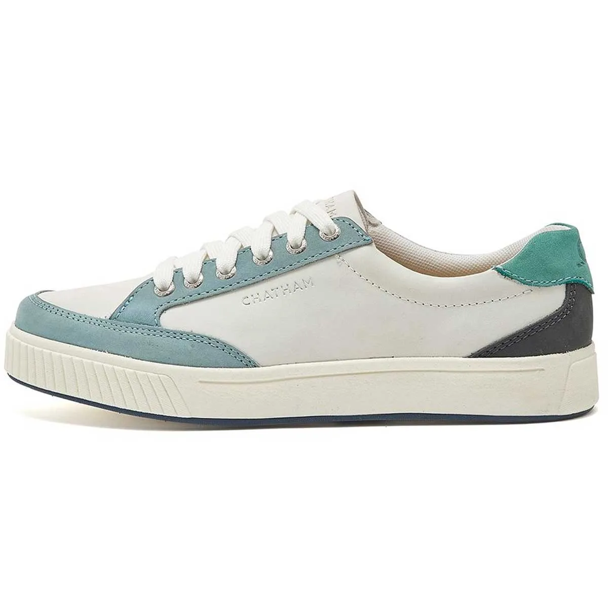 CHATHAM Fingle G2 Premium Leather Court-Style Trainers - Women's - White / Blue