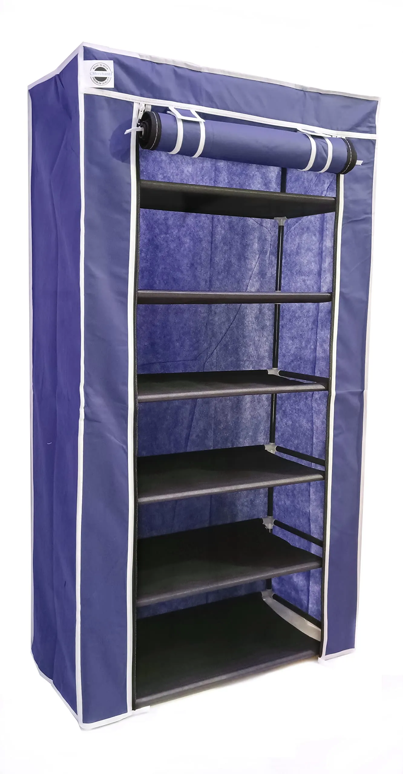 CMerchants Multipurpose Home Utility Portable Space Saving 6 Layer Shoe Rack Organizer Stand Blue