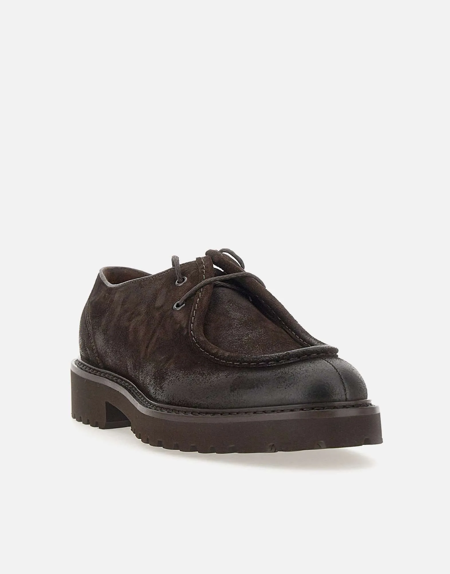 Commander Suede Lace-Up Dark Brown Shoes