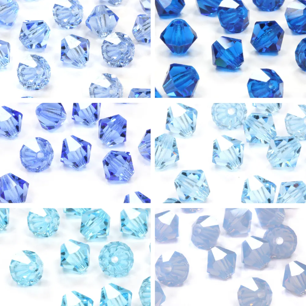 Crystal 4mm Bicone Blue Bundle - Pack of 6