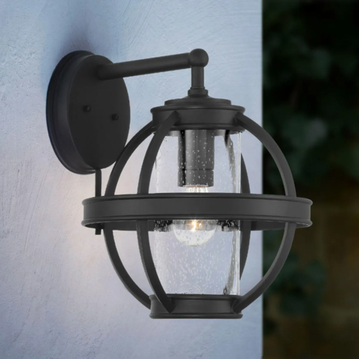 Cumberland Court 16 in. Outdoor Wall Sconce Black Finish