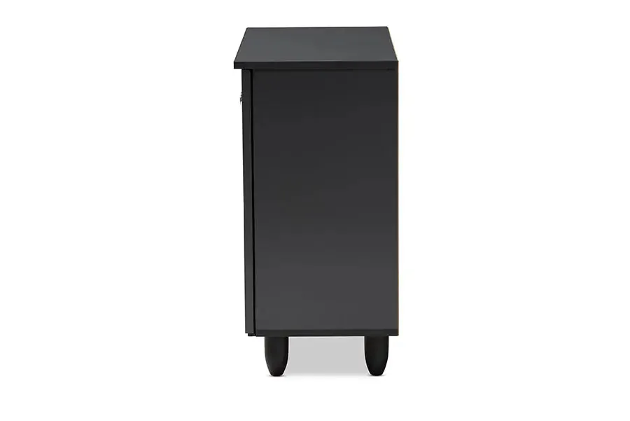 Dariell Dark Gray 2-Door Wooden Entryway Shoe Storage Cabinet