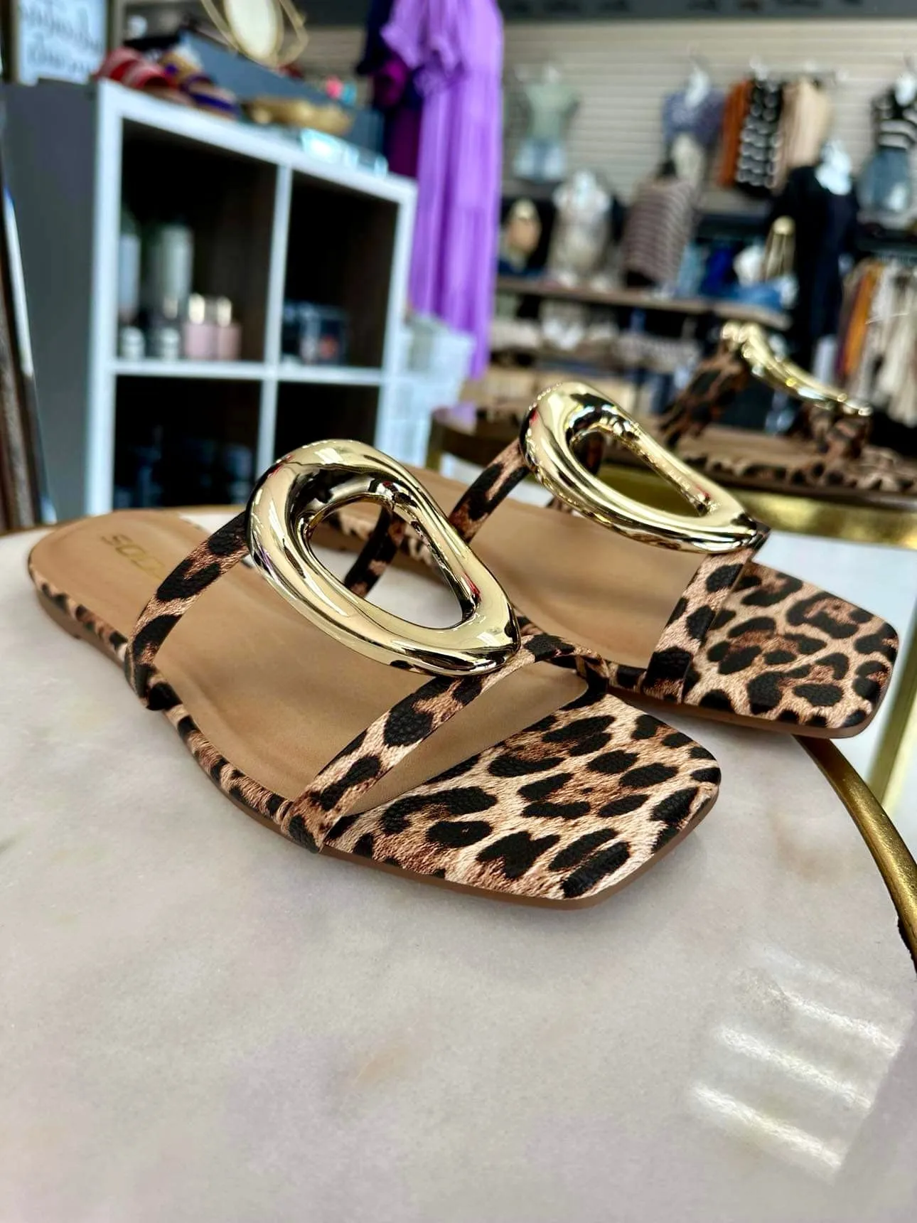 Distant Leopard Sandal