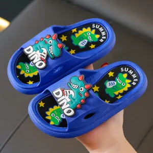 Dunnmall In Stock Wholesale Children's Slippers Summer Non-Slip Wear-Resistant Cute Cartoon Little Dinosaur Boys Baby's Bathroom Slippers