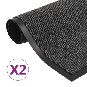 Dust Control Mats 2 pcs Rectangular Tufted 90x150 cm Anthracite