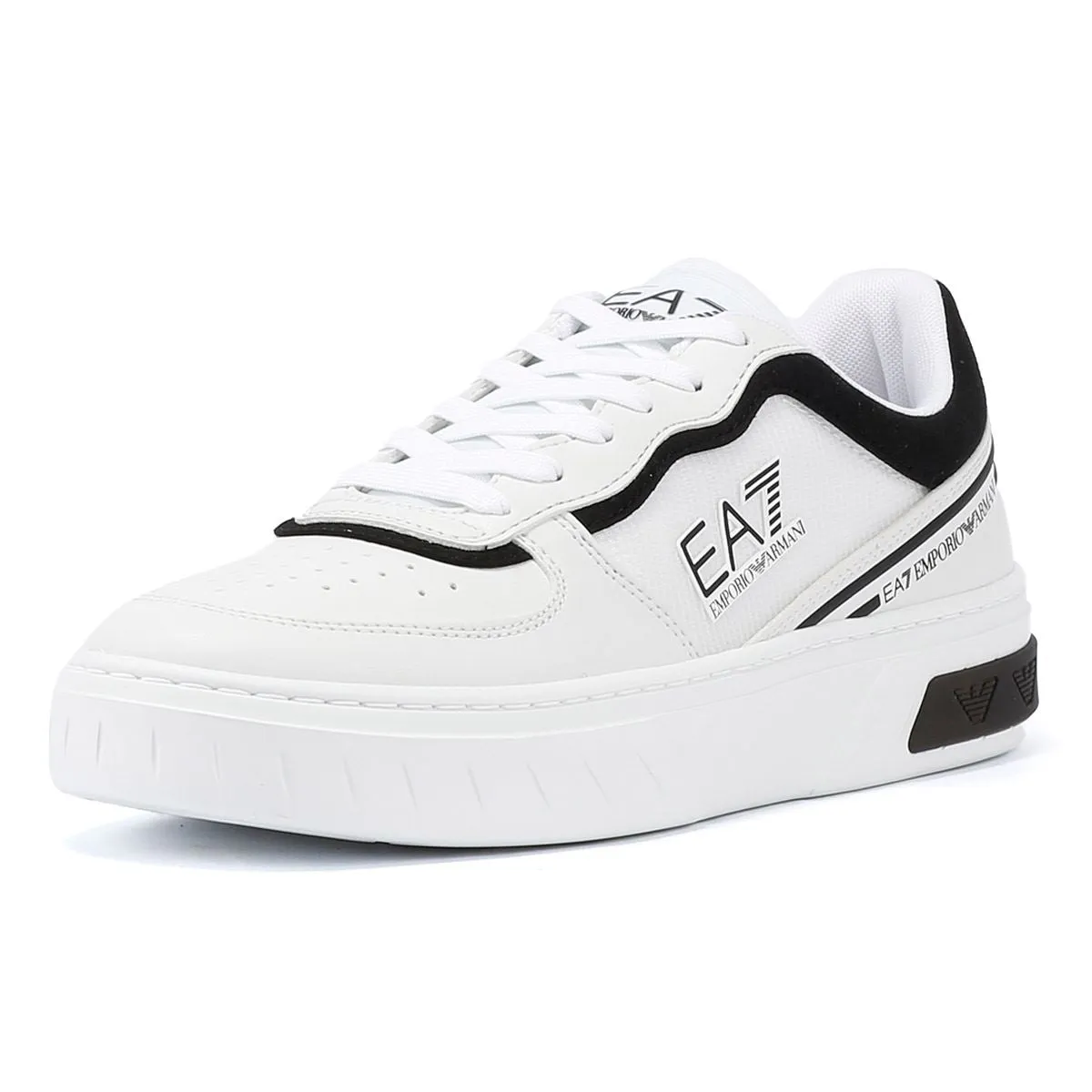 EA7 Premium Court Men's White/Black Trainers