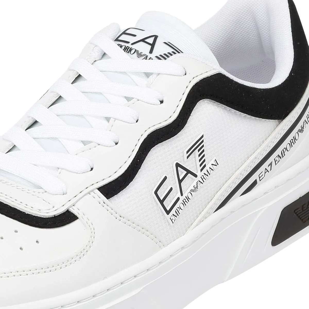 EA7 Premium Court Men's White/Black Trainers