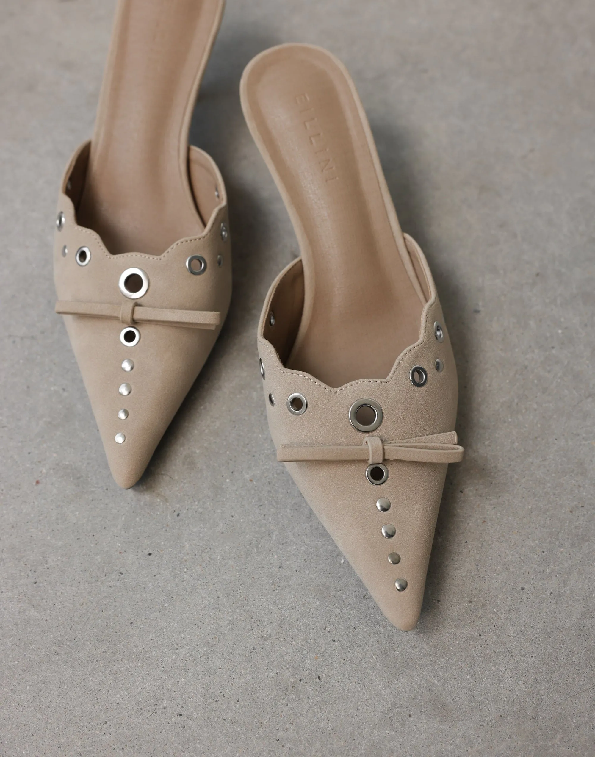 Elio Heels (Light Taupe Suede) - By Billini