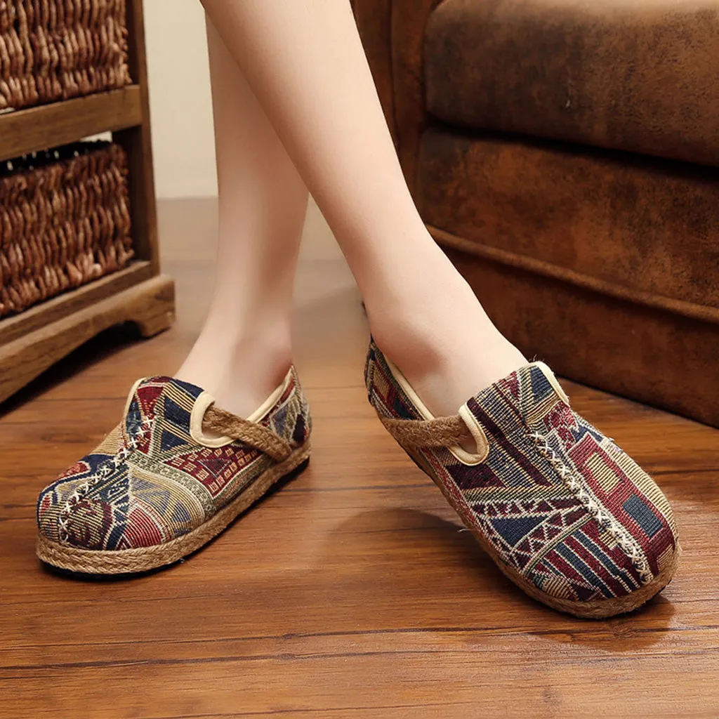 Ethnic Mori Leather Flat Women's Shoes | Gift Shoes