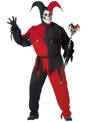 Evil Court Jester Mens Plus Size Halloween Costume